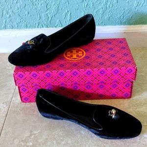 Tory Burch Black Velvet Flats